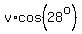 v%2Acos%2828%5Eo%29