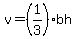 v=%281%2F3%29bh