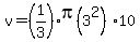 v=%281%2F3%29pi%283%5E2%2910