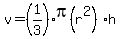 v=%281%2F3%29pi%28r%5E2%29h