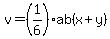 v=%281%2F6%29ab%28x%2By%29