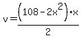 v=%28108-2x%5E2%29x%2F2