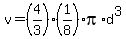 v=%284%2F3%29%281%2F8%29pi%2Ad%5E3