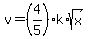 v=%284%2F5%29k%2Asqrt%28x%29