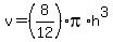 v=%288%2F12%29pi%2Ah%5E3