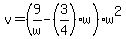 v=%289%2Fw-%283%2F4%29w%29w%5E2
