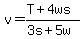 v=%28T%2B4ws%29%2F%283s%2B5w%29