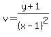 v=%28y%2B1%29%2F%28x-1%29%5E2