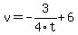 v=-3%2F4t%2B6