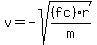 v=-sqrt%28%28fc%29r%2Fm%29