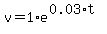 v=1%2Ae%5E%280.03%2At%29