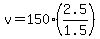 v=150%282.5%2F1.5%29