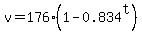 v=176%2A%281-0.834%5Et%29