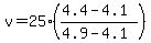 v=25%28%284.4-4.1%29%2F%284.9-4.1%29%29
