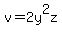 v=2y%5E2z.