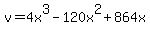v=4x%5E3-120x%5E2%2B864x