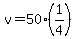 v=50%281%2F4%29