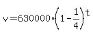 v=630000%2A%281-1%2F4%29%5Et