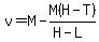 v=M-M%28H-T%29%2F%28H-L%29