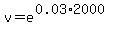 v=e%5E%280.03%2A2000%29