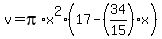 v=pi%2Ax%5E2%2817-%2834%2F15%29x%29