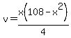 v=x%28108-x%5E2%29%2F4