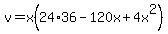 v=x%2824%2A36-120x%2B4x%5E2%29