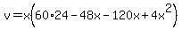 v=x%2860%2A24-48x-120x%2B4x%5E2%29
