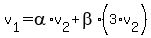 v%5B1%5D+=+alpha%2Av%5B2%5D+%2B+beta%2A%283%2Av%5B2%5D%29