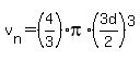 v%5Bn%5D=%284%2F3%29pi%2A%283d%2F2%29%5E3