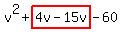 v%5E2%2Bhighlight%284v-15v%29-60