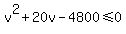 v%5E2+%2B+20v+-+4800+%3C=+0