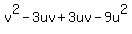 v%5E2-3uv%2B3uv-9u%5E2