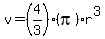 v+=+%284%2F3%29%28pi%29r%5E3