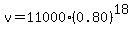 v+=+11000%280.80%29%5E18