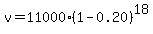 v+=+11000%281-0.20%29%5E18