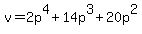 v+=+2p%5E4+%2B+14p%5E3+%2B+20p%5E2