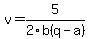 v+=+5%2F2b%28q-a%29
