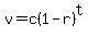 v+=+c%281-r%29%5Et