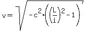 v+=+sqrt%28-c%5E2%28%28L%2Fi%29%5E2-1%29%29