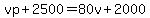 vp%2B2500=80v%2B2000