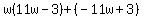 w%2811w-3%29%2B%28-11w%2B3%29
