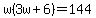 w%283w%2B6%29=144