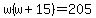 w%28w%2B15%29=205