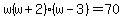w%28w%2B2%29%28w-3%29=70