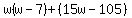 w%28w-7%29%2B%2815w-105%29