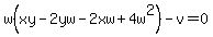 w%28xy-2yw-2xw%2B4w%5E2%29-v=0