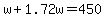 w%2B1.72w=450