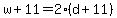 w%2B11=2%28d%2B11%29