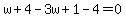 w%2B4-3w%2B1-4=0